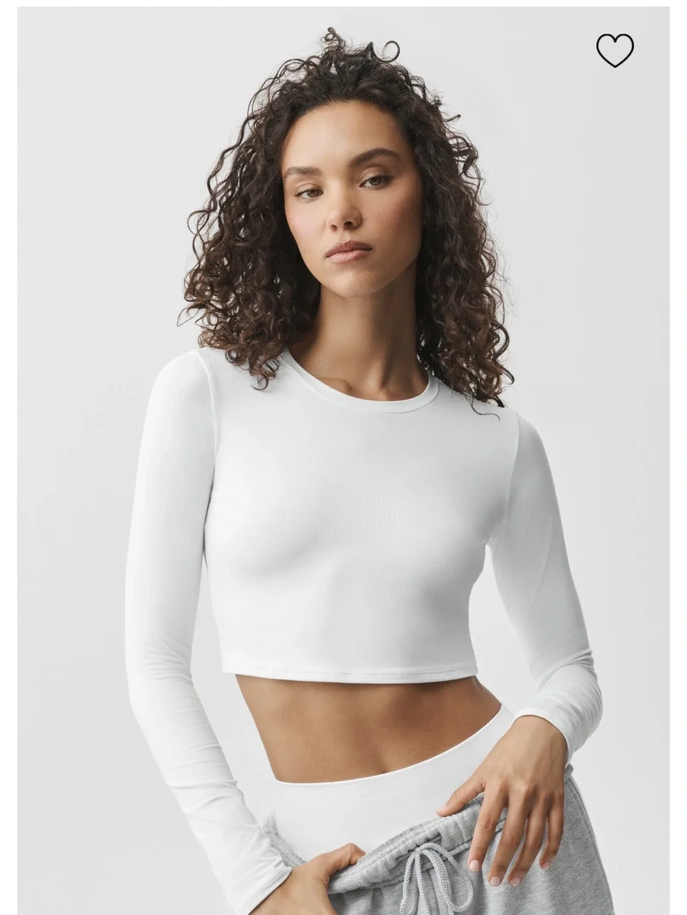 Alosoft Crop Finesse Long Sleeve - white